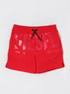 Diesel Boxer Swimsuit With Institutional Logo In Red