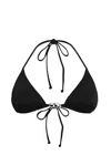 Diesel Triangle Halter Neck Bikini Top With Adjustable Laces In Deep/black