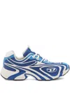 Diesel Swirl Pattern Low Top Sneakers With Rubber Sole In Blue