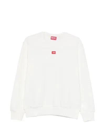 Diesel Kids' Sxgin Over Logo-patch Sweatshirt In White