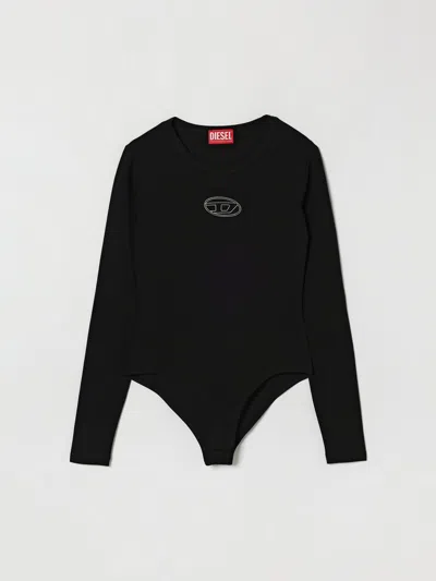 Diesel Kids' Body In Jersey Stretch Con Logo Oval D In Black