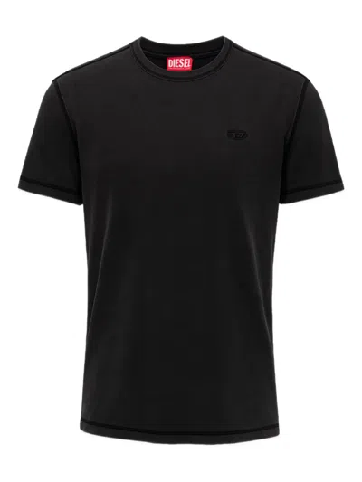 Diesel T-adjind-new Logo Appliqué T-shirt In Black