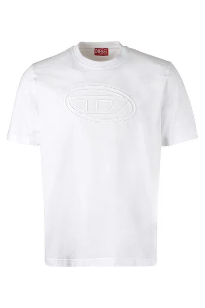 Diesel T-adjust-bigoval Crew-neck T-shirt In 白色