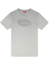 Diesel T-shirt Brodé En Coton In Grey