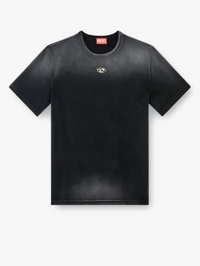 Diesel T-adjust Cotton T-shirt In Black