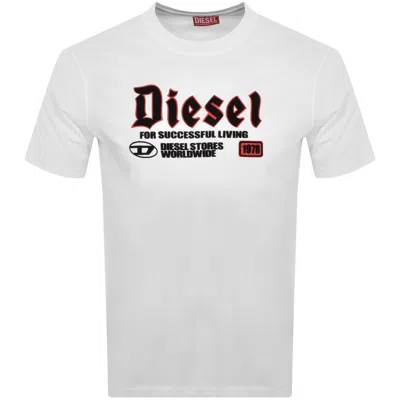 Diesel Logo-print Cotton T-shirt In White