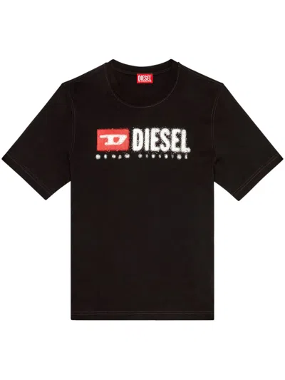 Diesel Essentials Man T-shirt Black Size L Cotton In Multi