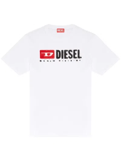 Diesel T-adjust-k14 T-shirt In White