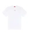 Diesel Mens  T-adjust-bigoval Brand-embossed Cotton-jersey T-shirt In White