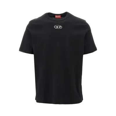 Diesel Mens 900 T-norm-iod Logo-embroidered Cotton-jersey T-shirt In Black