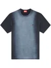 Diesel T Adjust Q2 T Shirt Characteristics Black Cotton Jersey Weave Logo On The Chest Gradient Effe In Grey