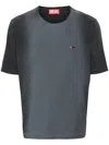 Diesel T Adjust Q2 T Shirt Characteristics Black Cotton Jersey Weave Logo On The Chest Gradient Effe In Grey