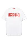 Diesel T-adjust-q7 Logo Printed T-shirt In White
