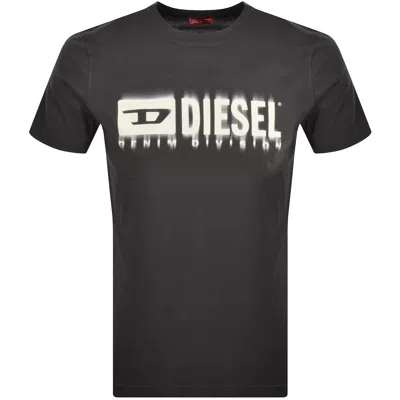 Diesel Mens Ah93r T-adjust Logo-print Relaxed-fit Cotton T-shirt