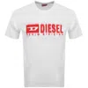 Diesel T-adjust-q7 Logo Printed T-shirt In White