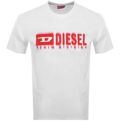 DIESEL DIESEL T ADJUST Q7 SLIM FIT T SHIRT WHITE