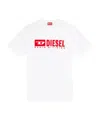 Diesel T-adjust-q7 Logo Printed T-shirt In White