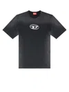 Diesel T-shirt Sfumata Con Stampa Oval D In Grey