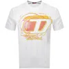 Diesel Cotton Crew Neck T-shirt With Graphic Print In White