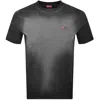 Diesel T Adjust Q2 T Shirt Characteristics Black Cotton Jersey Weave Logo On The Chest Gradient Effe In Grey
