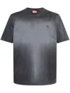 Diesel T Adjust Q2 T Shirt Characteristics Black Cotton Jersey Weave Logo On The Chest Gradient Effe In Grey