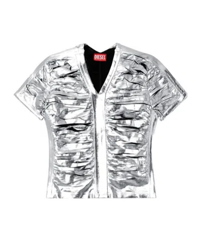 DIESEL DIESEL T-AI GATHERED V-NECK T-SHIRT
