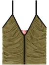 Diesel Gathered Strappy Top In Grün