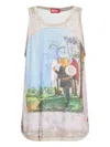 Diesel T-aly Graphic-print Tank Top In Pink