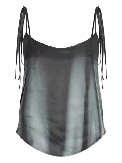 Diesel T-ammy-s1 Tie-shoulder Top In Gray