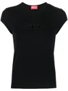 Diesel T-angie Cotton Crew-neck T-shirt In Black