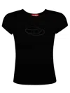 Diesel T-angie Cotton Crew-neck T-shirt In Black