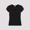 Diesel T-angie Cotton Crew-neck T-shirt In Black