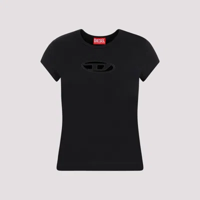 Diesel T-angie Cotton Crew-neck T-shirt In Black