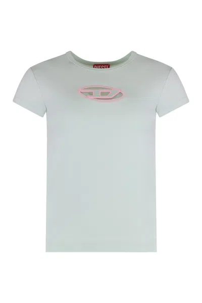 Diesel T-angie Cotton Crew-neck T-shirt In Green