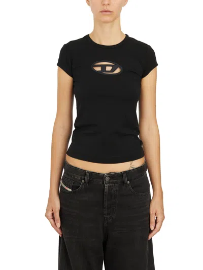 Diesel T-angie Cotton T-shirt In Black
