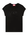 Diesel Black Stretch Cotton T-angie T-shirt In Black