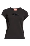 Diesel T-angie Logo T-shirt In Very/black