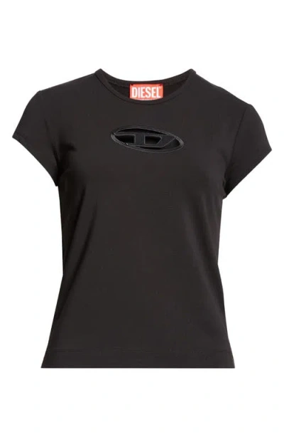 DIESEL DIESEL® T-ANGIE EMBROIDERED LOGO CUTOUT T-SHIRT