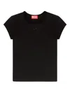 Diesel T-angie Logo-embroidery T-shirt In Black