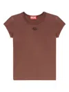Diesel T-angie Logo-embroidery T-shirt In Brown