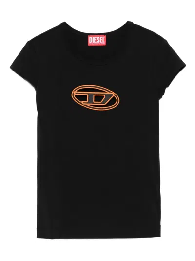 Diesel T-angie Logo T-shirt In Black