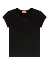 Diesel Women Black Stretch Jersey Logo T-angie-od T-shirt In Black