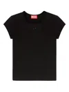 Diesel Women Black Stretch Jersey Logo T-angie-od T-shirt In Black