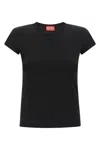 Diesel Women Black Stretch Jersey Logo T-angie-od T-shirt In Black