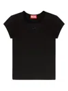 Diesel Women Black Stretch Jersey Logo T-angie-od T-shirt In Black