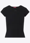 Diesel Women Black Stretch Jersey Logo T-angie-od T-shirt In Black