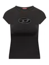 Diesel Black Stretch Cotton T-angie T-shirt In Black