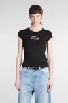 Diesel T-angie T-shirt In Stretch Cotton In Black