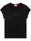 Diesel T-angie T-shirt In Stretch Cotton In Black