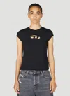 Diesel Oval D-embroidered Cotton T-shirt In Black